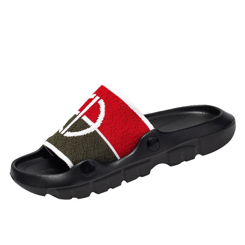 Men's Shoes Foreign Trade Summer Wear Comfortable Flat-bottomed Beach Platform Slippers Fashionable and Simple One-word Sandals