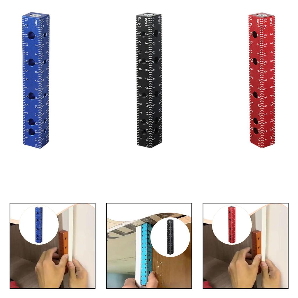 Woodworking Scribe Tool 4 Sided Furniture Making Construction DIY Multi Purpose Scriber Line Maker Auxiliary Ruler Marking Ruler