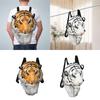Stuffed Tiger Head Shoulder Bag 3D Tiger Laptop Backpack for Christmas Gifts