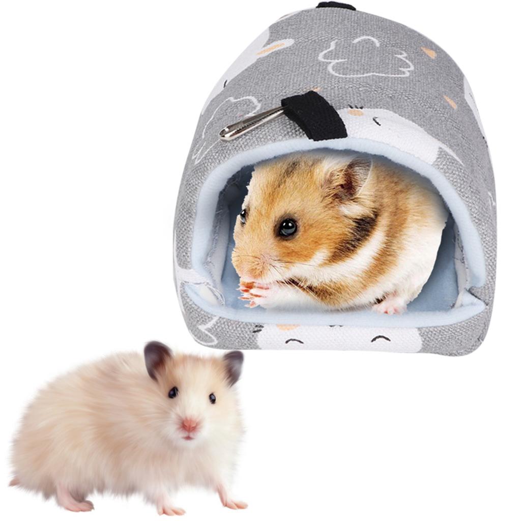 14*12cm Durable Pet Canvas Hanging Bed Hammock For Rat Hamster Squirrel Parrot(Gray Rabbit)