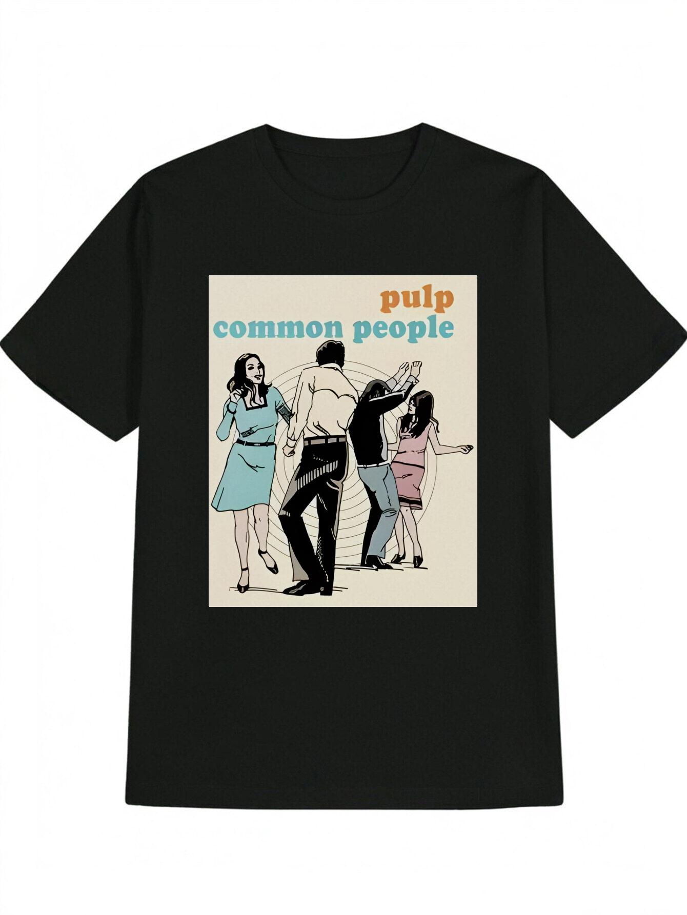Casual Graphic T-shirt - Pulp Common People Vintage Dance Scene Print XXXXL