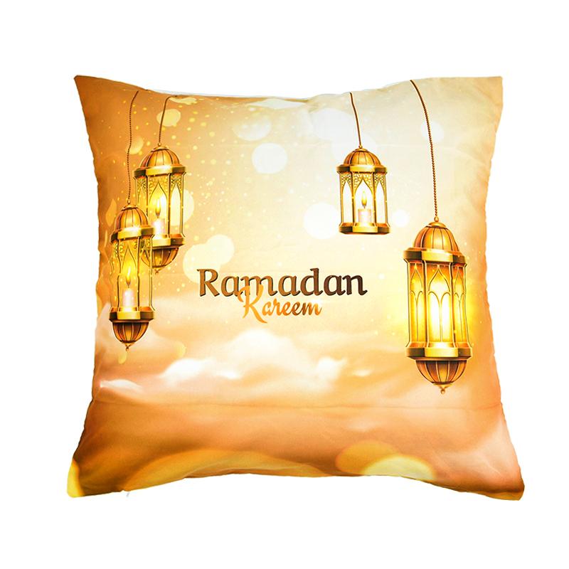 Home Decor Ramadan-themed Moon & Lantern Printed Pillowcases Pattern Cushion Cover Suitable for Sofa Bedroom Car Pillow Cover