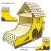 Solid Wood Hamster Climbing Frame Car House with Stairs and Platform Nest Fence for All Seasons.
