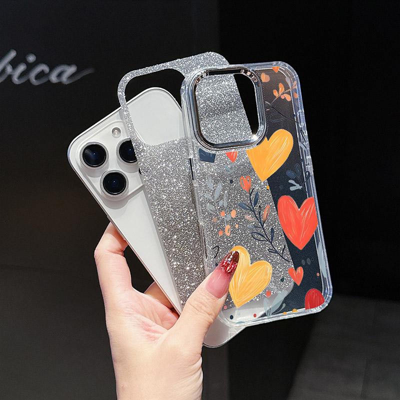 Gradient Colorful Daisy Heart Phone Case for iPhone 17 Pro Max 16 15 14 11 12 13 Mini Cover Plus 17 Promax Fashion Case