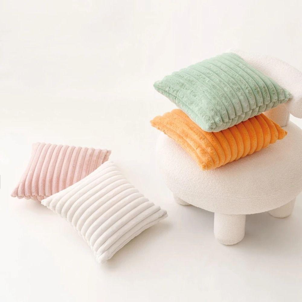 Decorative Plush Pillow Cover Skin Friendly Short Plush Pillowcase  Autumn and Winter
