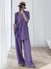 Plus Size 6681 Summer Slimming Wide-Leg Pants Two-Piece Suit for Women