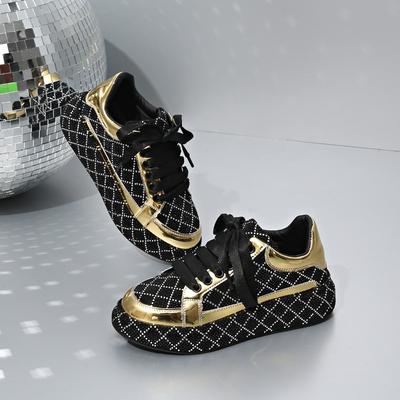 Dámské designové tenisky Křišťálové kamínky Třpytivé boty Luxusní platformové boty Dámské sportovní boty Módní šněrovací Neformální boty