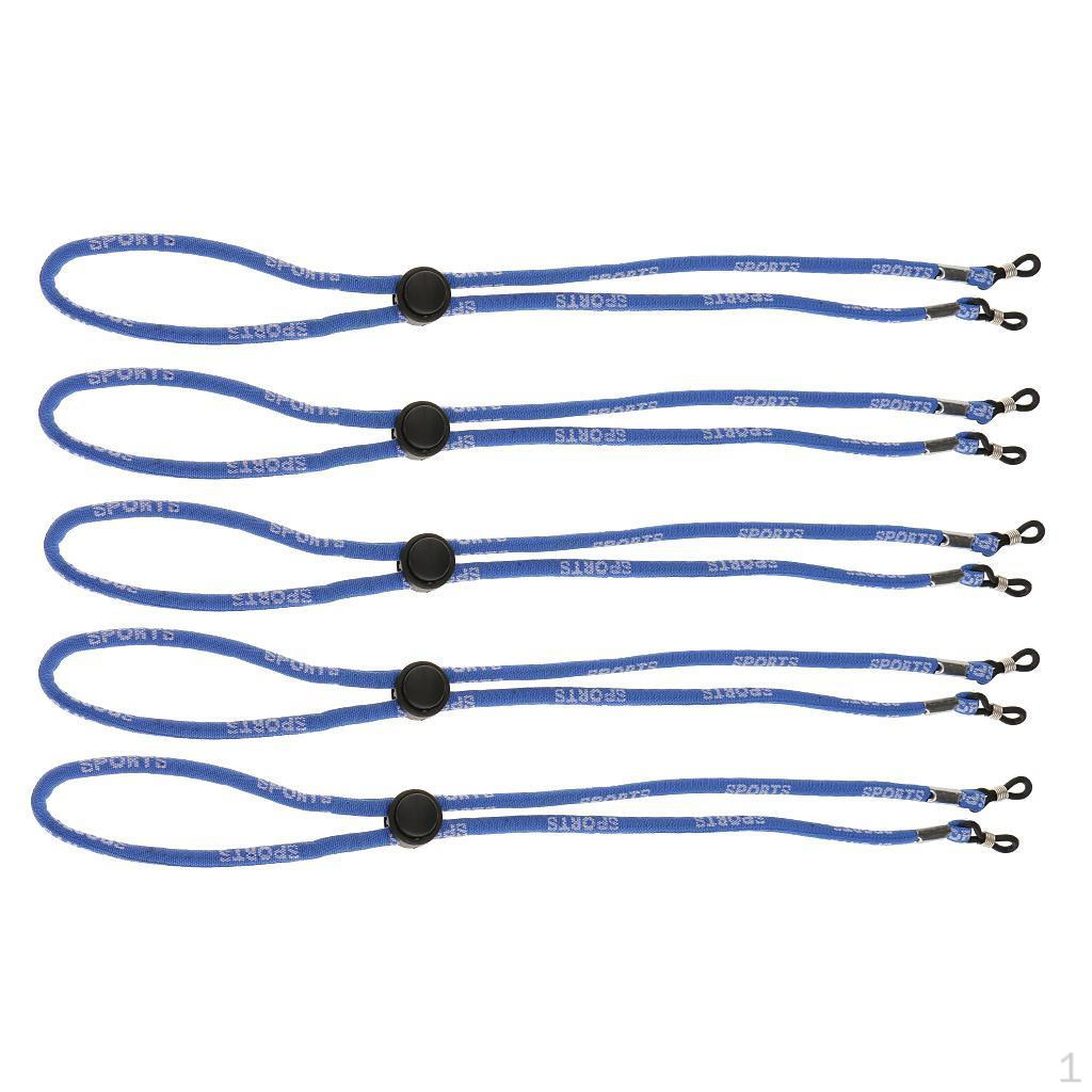 

5 Pieces Adjustable Bezel Shape Glasses Cord Neck Strap синий