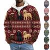 Men's Fall Winter Flannel Christmas Print Sweatshirt Casual Holiday Pullover Top