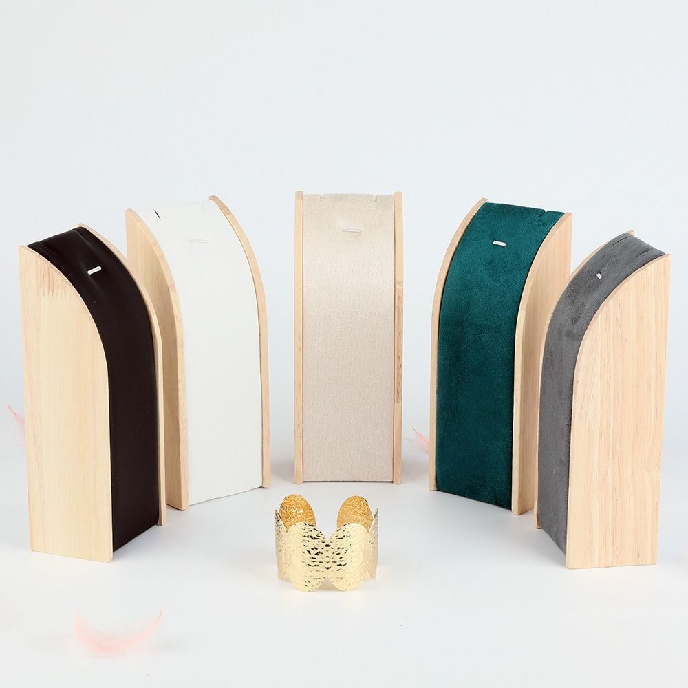 Wooden Necklace Display Stand Portable Counter Display Props Durable Jewelry Storage Rack