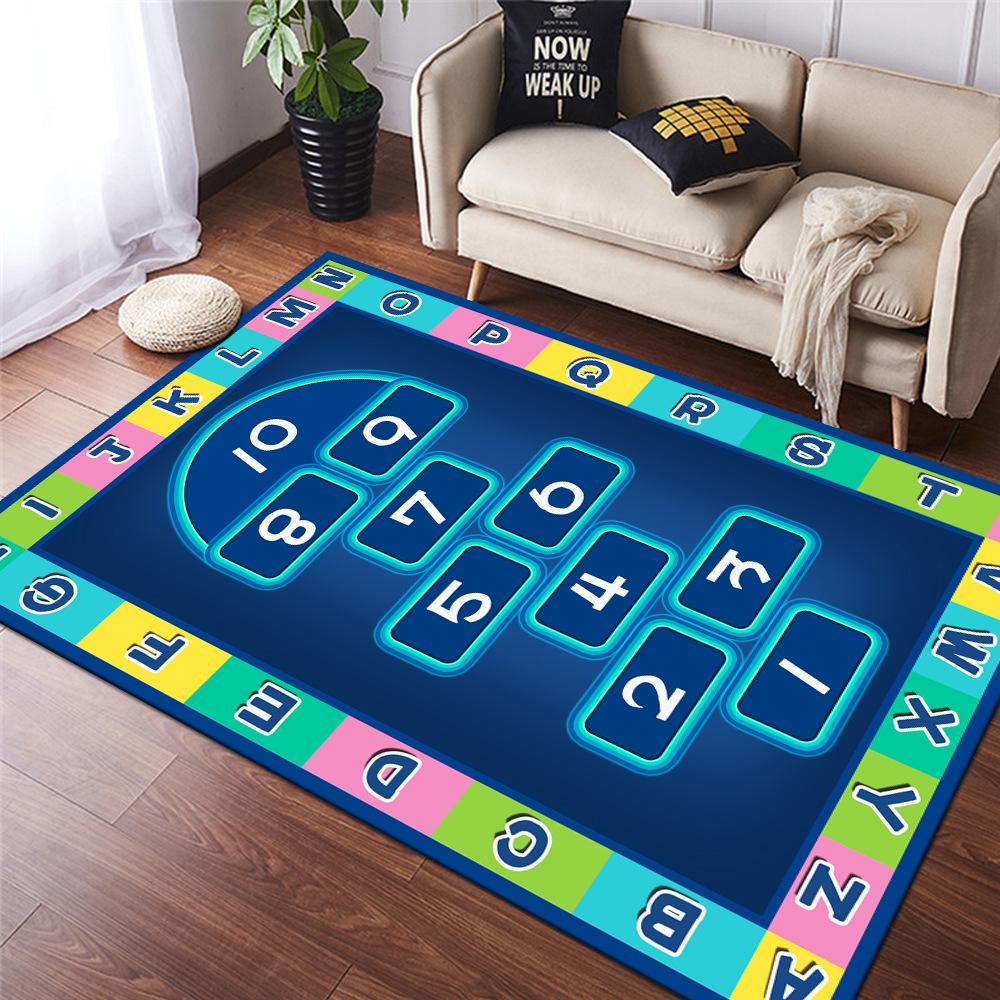 Cartoon Hopscotch Flannel Carpet for Bedroom Living Room Bedside Girl Room Floor Mats Home Decor Layout Sofa Cushion Rug