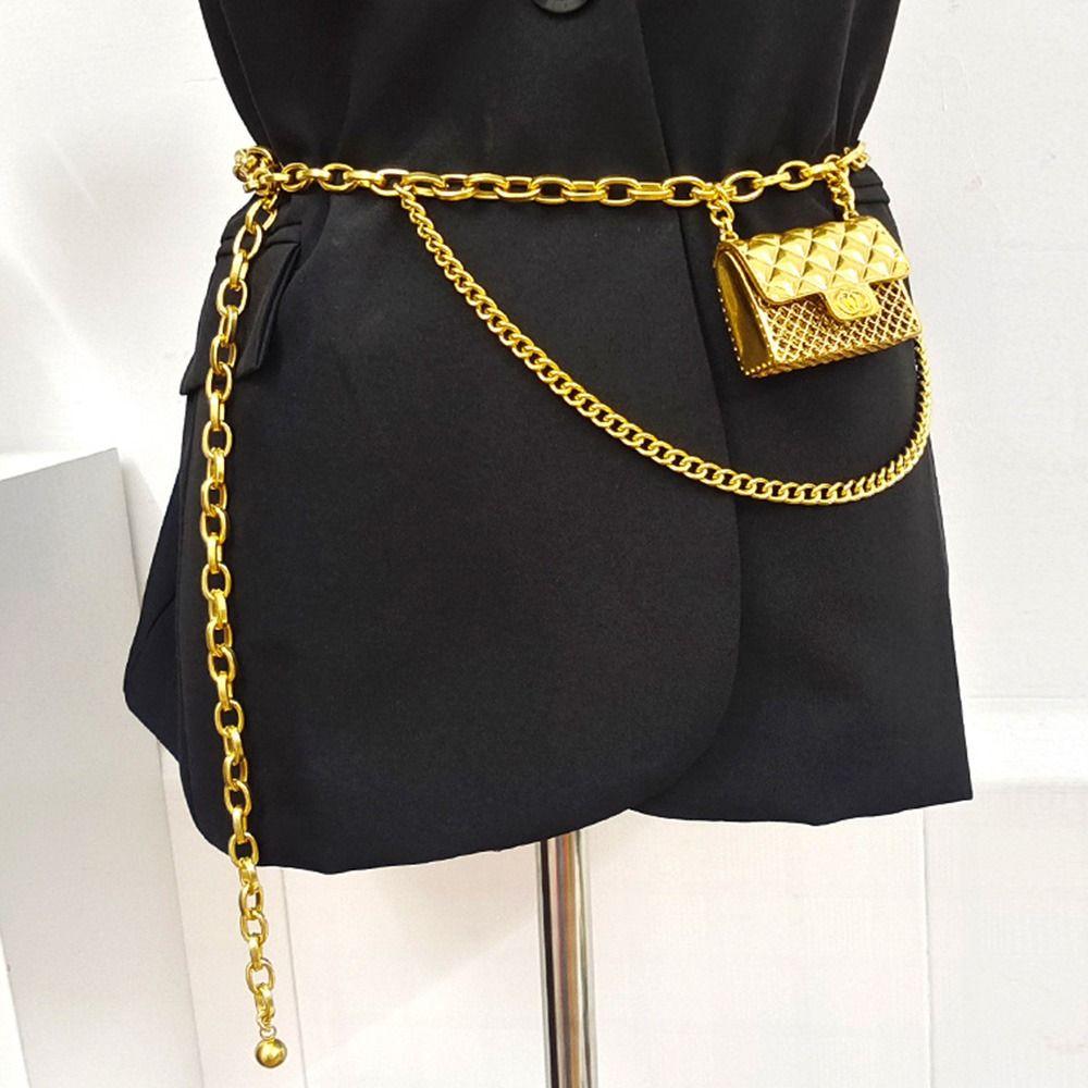 Jeans Trousers Casual Metal Bag Waistband Tassel Waist Strap Gold Chain Belt Trouser Dress Belts