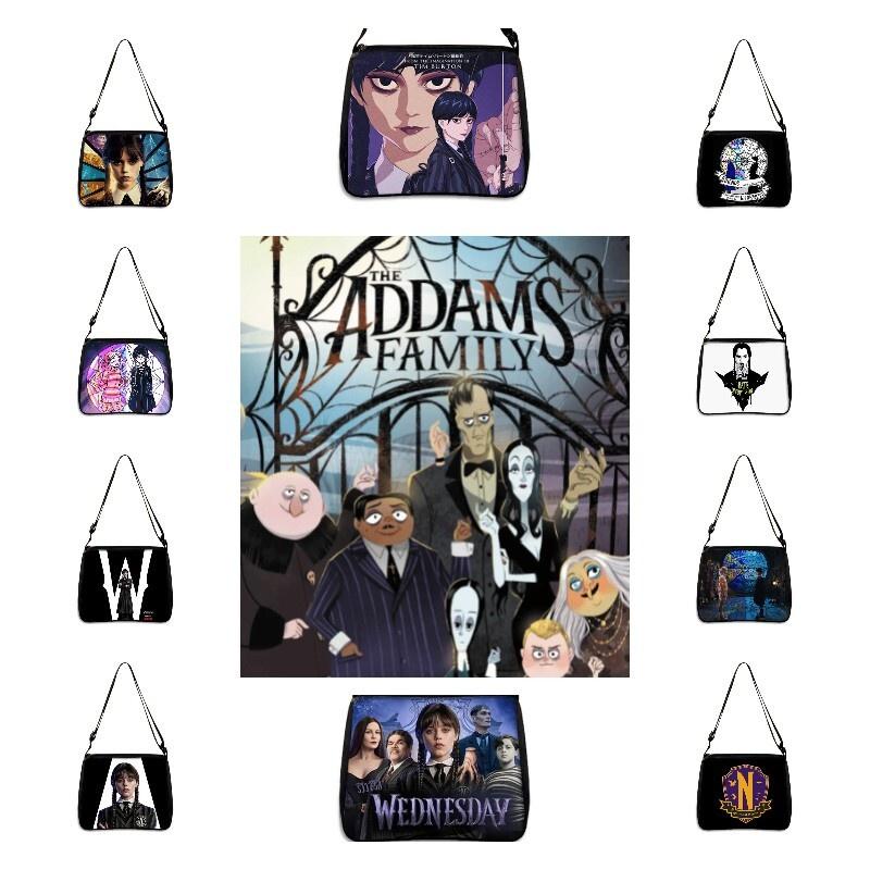 Wednesday Addams Famlily Shoulder Handbag Gothic Style Light Easy To Carry