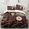 Coffee Pattern Bedding Set Printed Duvet Cover Sheet Pillowcase Bed Soft Quilt Cover Full Queen King Size Adult Kid Bedroom Gift