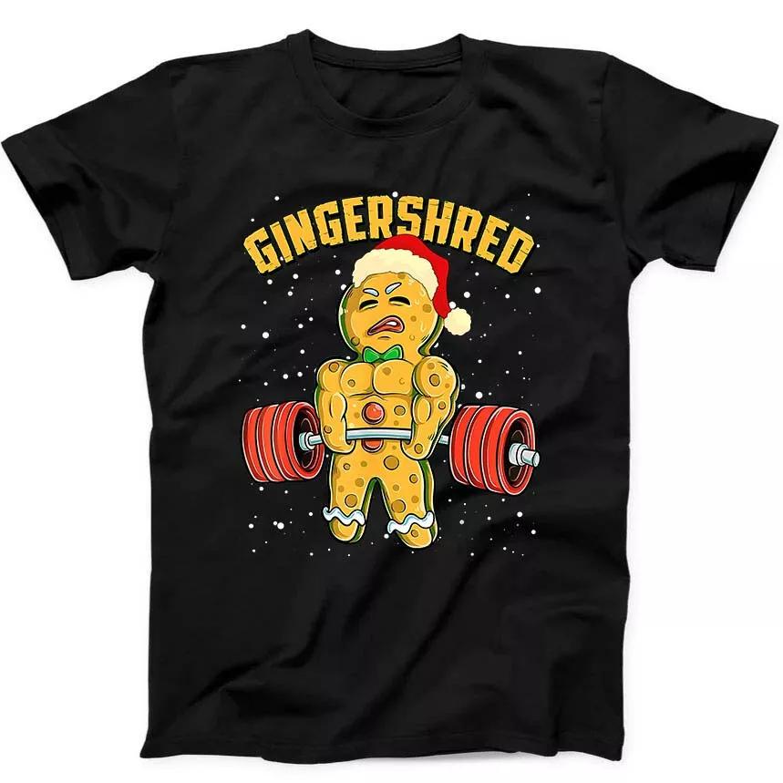 Gingershred Gym Kulturistika Perník Vtipný Dárek Tričko Černé Tričko 264