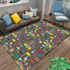 Gray Area Rug Friends TV Show Central Perk Icons Pattern Carpet for Living Room Office Decor