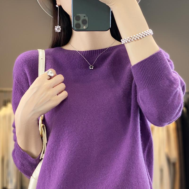 Women's Cashmere Sweater Qinghe Cashmere 30% Cashmere 70% Wool Autumn and Winter Cashmere Pullover Soft and Warm
