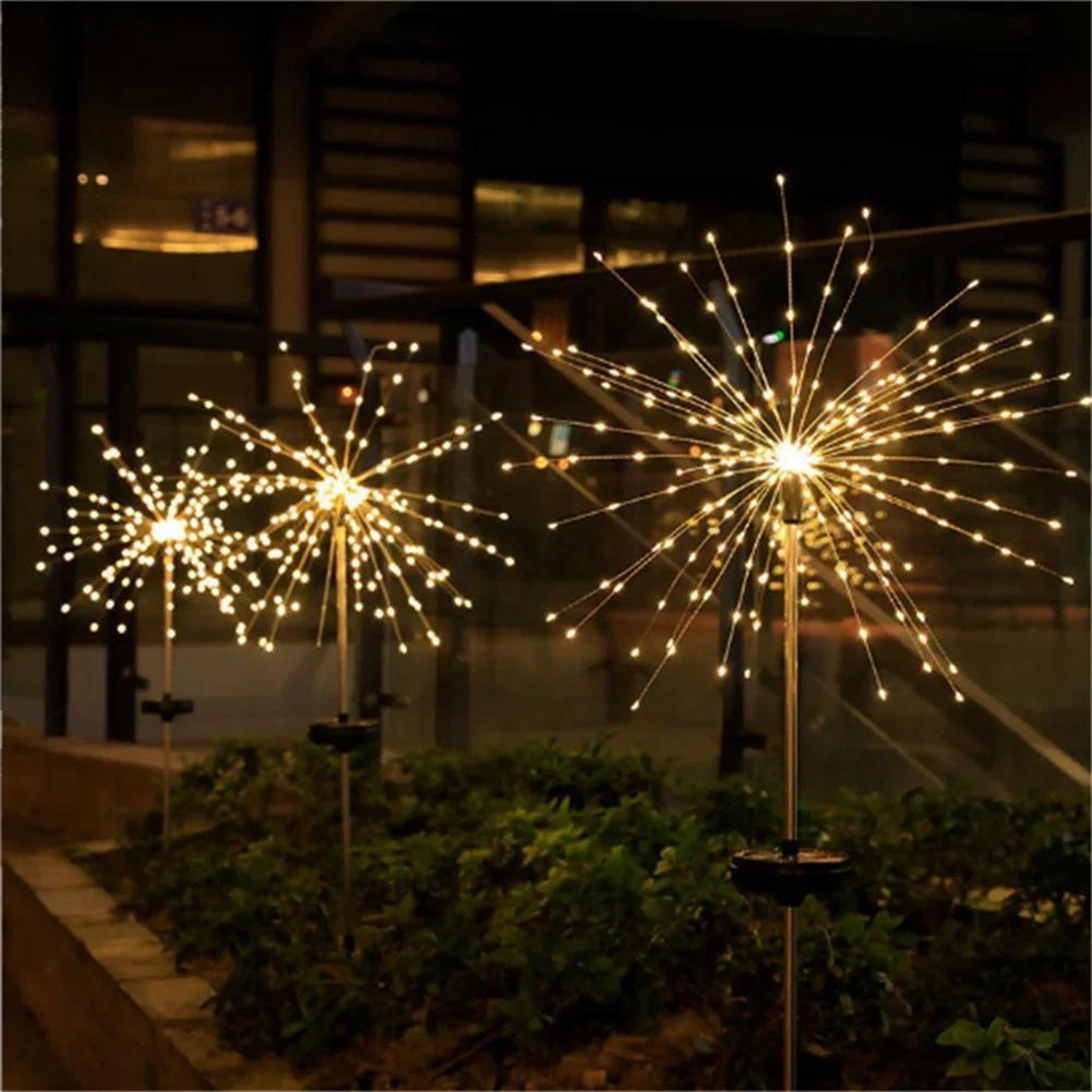 90/150LED Solar Firework Fairy Lights Christmas Outdoor Garden Light 8 Modes Lawn Lamp Landscape for Patio Yard Party Decoration
