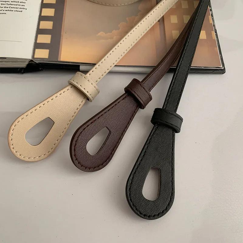 Centuri Subțiri Nodate pentru Femei Centură Dama Talie Bandă Talie Piele PU Moale Curea Talie Neagră Cafea Curele Accesorii Palton Rochie Lungă