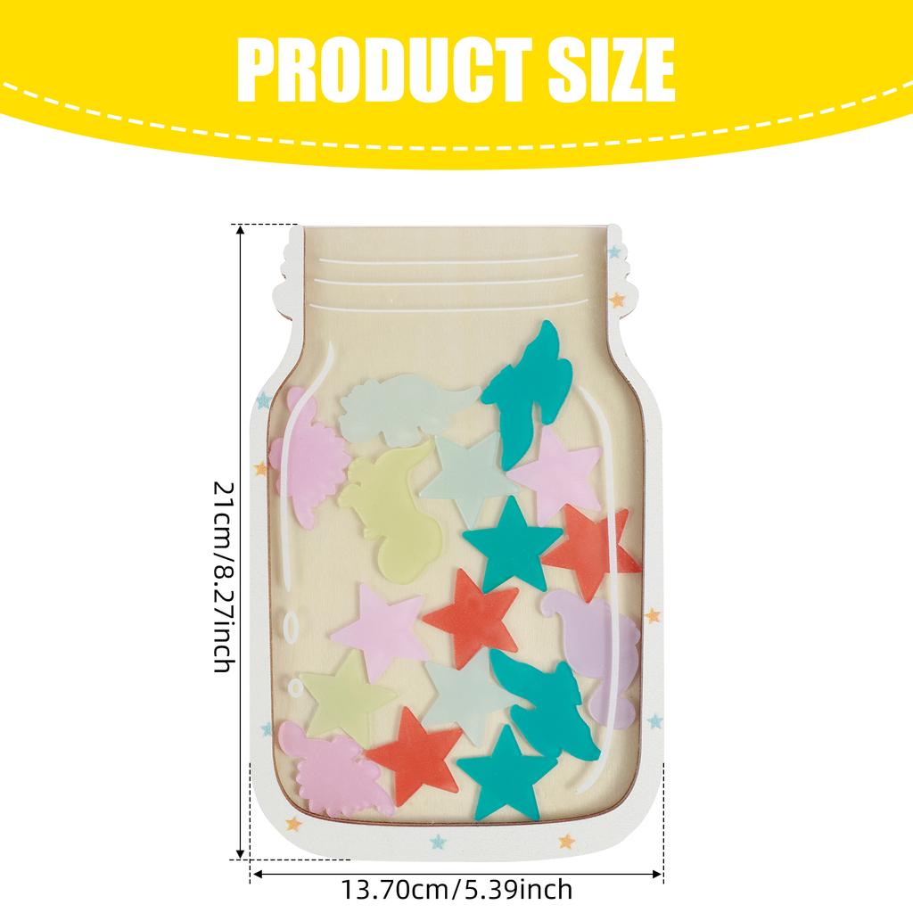 2 Pcs Reward Jars for Kids Wood Personalized Dinosaurs and Stars Jar Reward System Magnetic Reward Jar Multifunctional Incentive