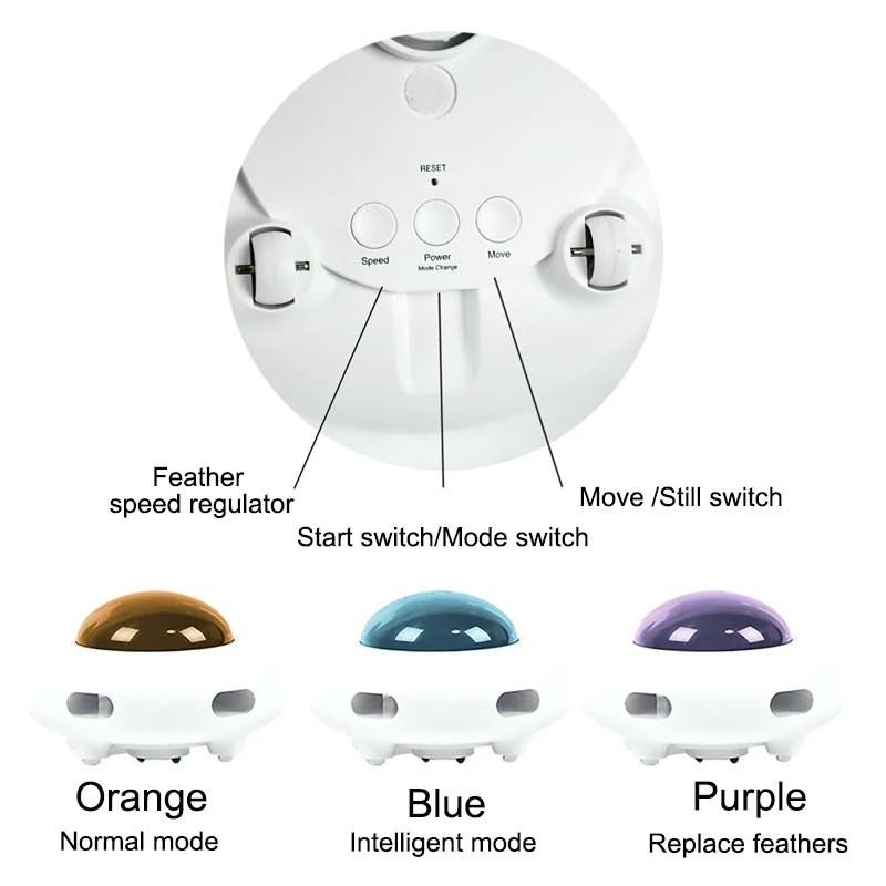 Automatic Feather Teaser Cat Toys Kittens Cat Interactive Activity Electric Crazy Toys Intelligent USB Rechargeable Pet Toys