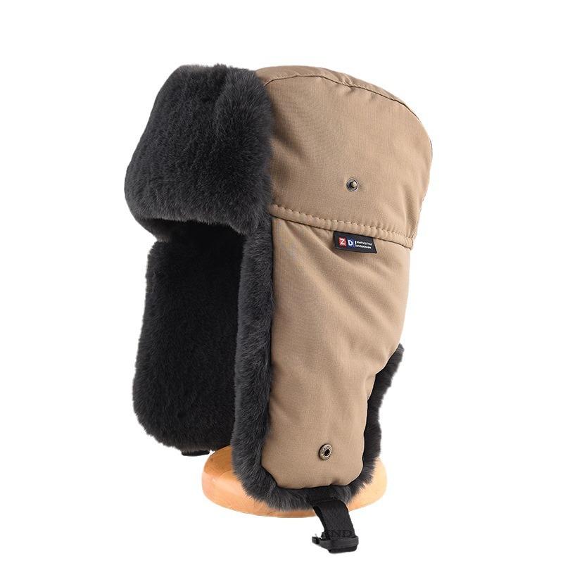 New Winter Waterproof Cap Men's Fleece Thickened Warm Outdoor Cold Ear Hat Pilot Skiing