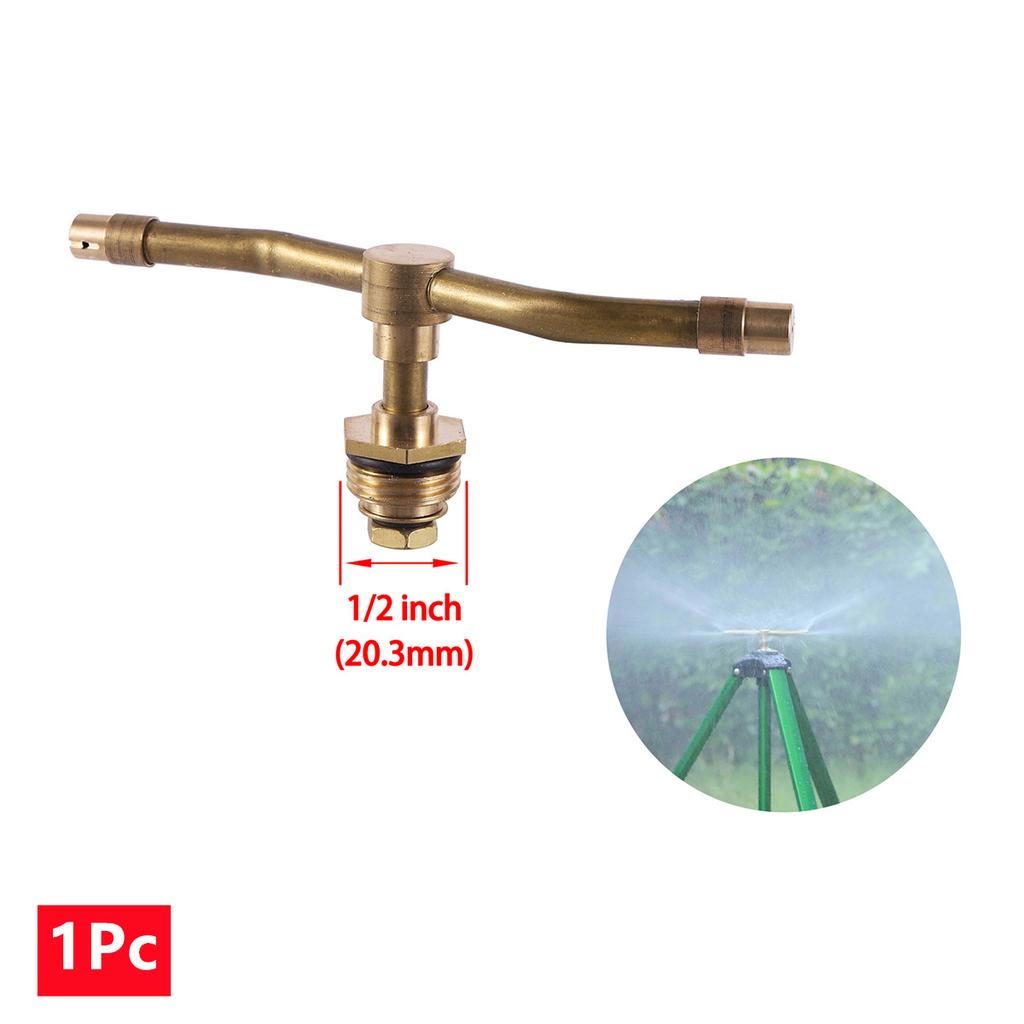 360° Automatic Rotating Cooper Sprinkler 2/3/4-way Optional Sprayer Nozzle 1/2" Male Thread Garden Lawn Orchard Irrigation Tools