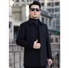 Men's Mid-Length Wool Lapel Coat with Detachable Liner