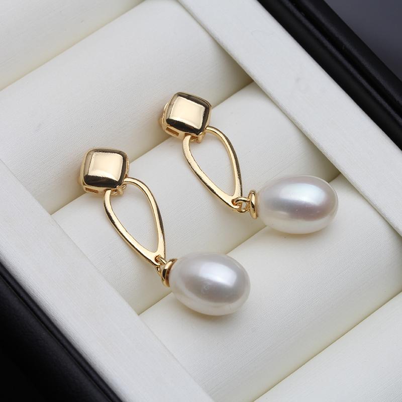 Genuine Black Pearl Earrings Woman,Cultured Natural Freshwater Earrings with White Pearls Wife Mother Birthday Gift White Pink