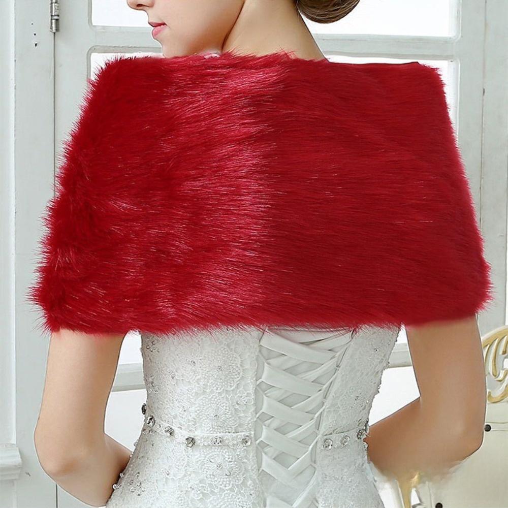 Faux Fur Wedding Faux Fur Shawl Bride Shoulder Fake Collar Rabbit Fur Scarves Plush Shawl Wedding