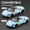 Diecast Alloy 1:24 Maser MC20 Convertible Supercar Model with Sound and Light Pull Back Children's Toy Vehicle Ornaments Gift