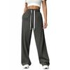 Dames Hoge Taille Trekkoord Zak Los Wijde Pijp Casual Sport Trainingsbroek