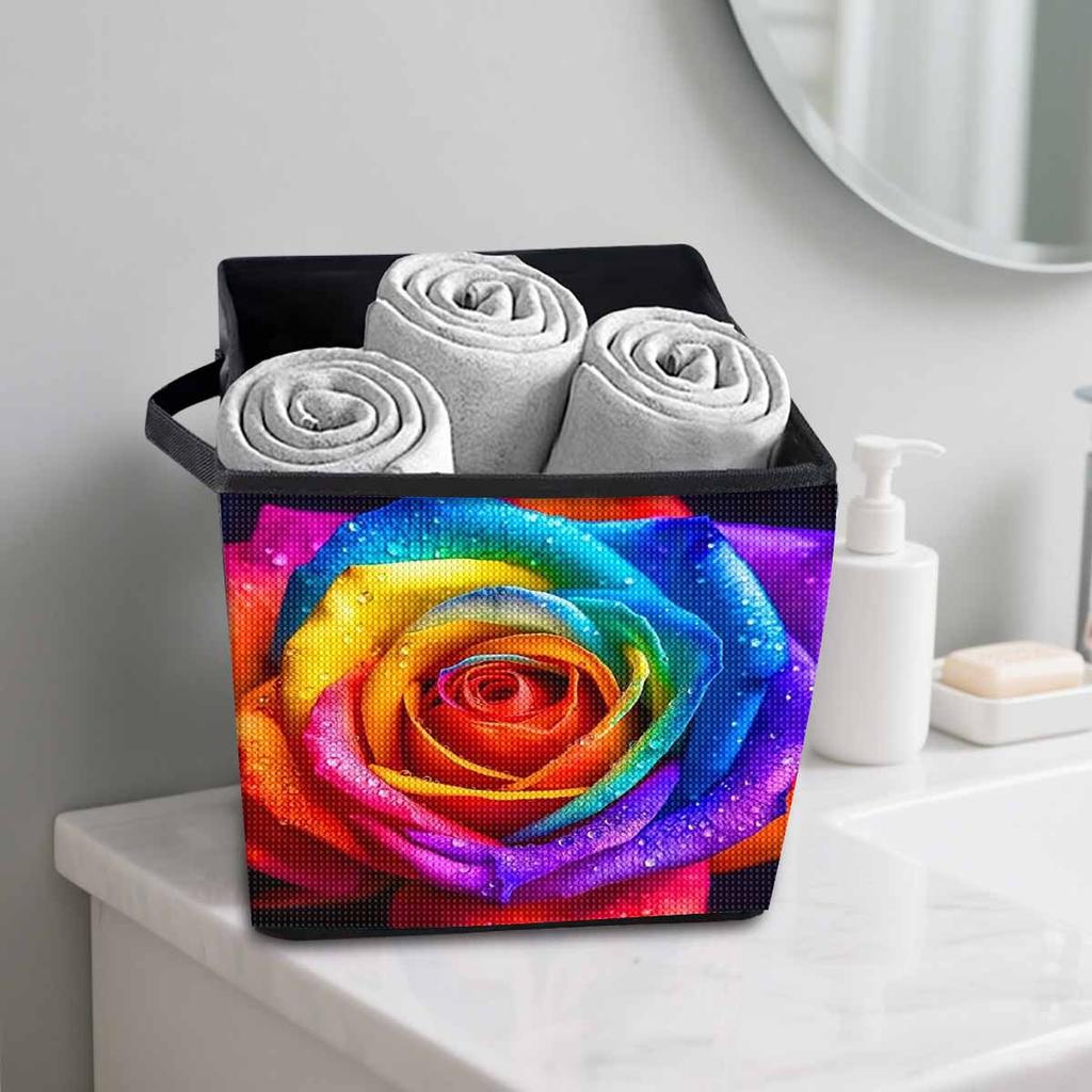 Colorful Flowers 5D Diamond Painting Storage Basket Full Round Drill Mosaic Diamond Embroidery Cross Stitch Kits Home Decor Home Decor