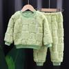 Pijamas de franela para dormir de otoño e invierno para niñas y niños, camisetas de manga larga y pantalones, trajes de moda para el hogar, disfraz para dormir para bebés y niños