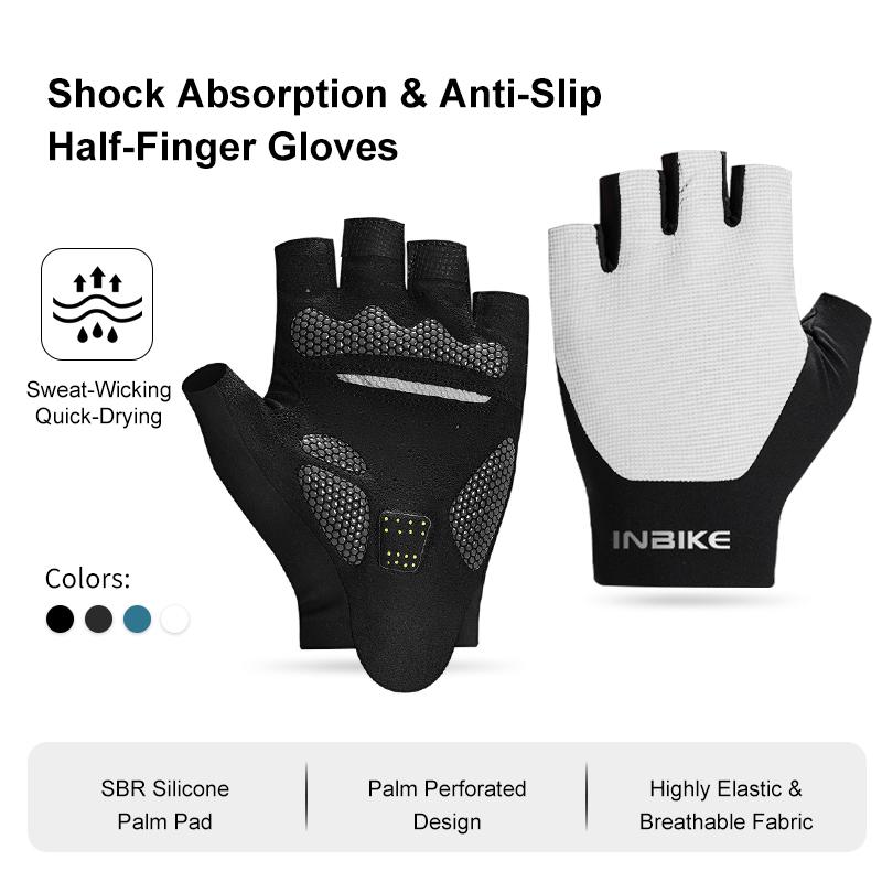 INBIKE Fahrradhandschuhe Sommer MTB Fahrradhandschuhe für Herren Radhandschuhe Gelgepolsterte Halbfinger Rennrad Fahrradhandschuhe Zubehör