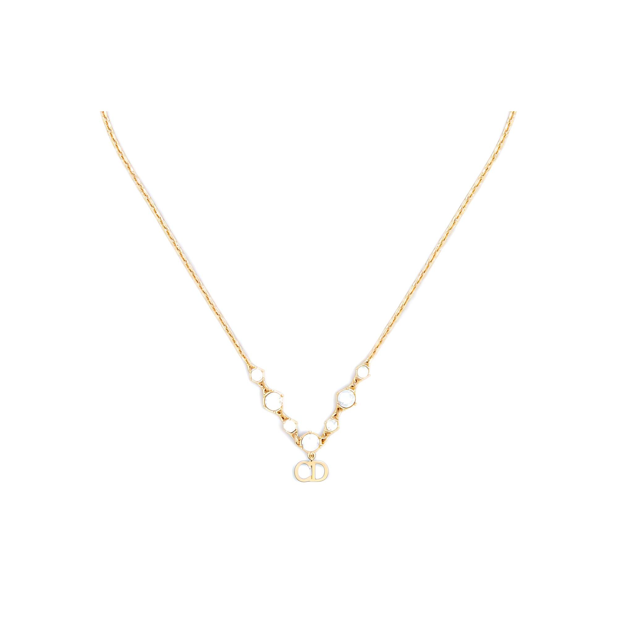 

Dior Clair D Lune Imitation Crystal Necklace Women necklaces Gold N1958WOMCY-D03S Gold