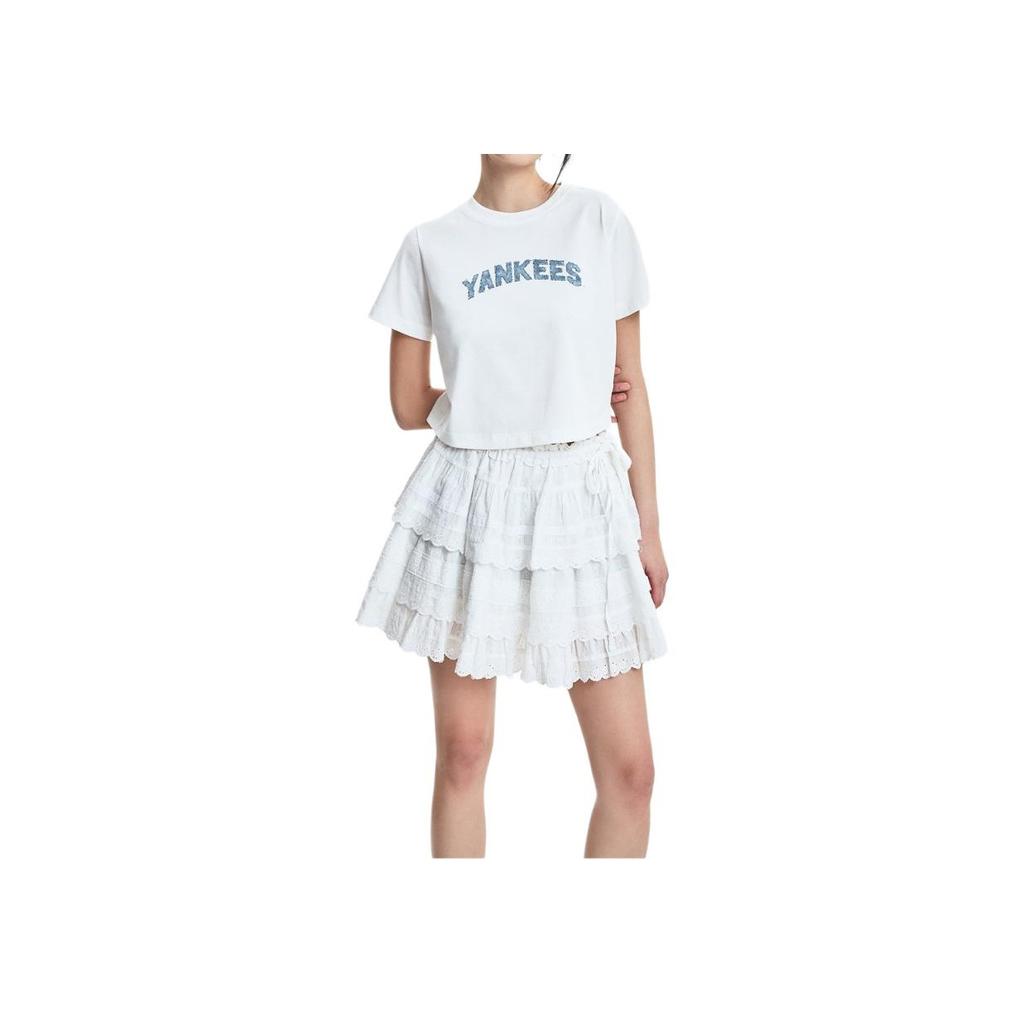 New MLB T Shirts Women's White 3FTSM0553-50IVS