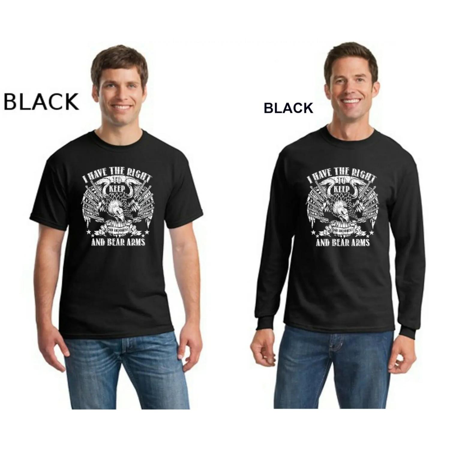 

I Have The Right To Keep And Bear Arms 2nd Amendment T-Shirt 100% Cotton O-Neck Short Sleeve Summer Casual Mens T-shirt S чёрный