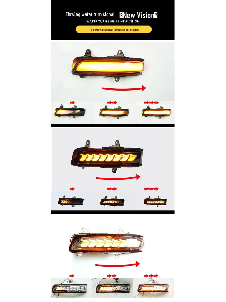 Toyota Prado Land Cruiser Rearview Mirror Yellow Light Sequential Turn Signal