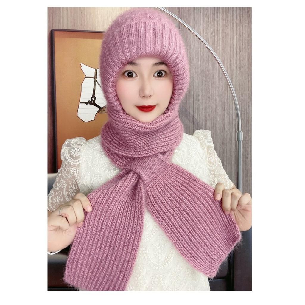 Warme Mütze, Schal, Strickmütze, Wollmütze, Outdoor-Mütze, Winddichte Mütze, Kalte Mütze, Halstuch, Ohrenschutzmütze