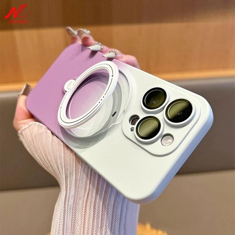 

Роскошный чехол Magsafe с градиентом цвета для iPhone 15 Pro, магнитный держатель-подставка, чехол-кронштейн для iPhone 11, 12, 13, 14, 15 Pro Max Plus For iPhone 11