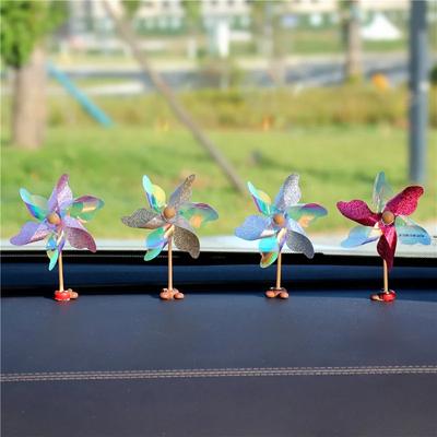 Car Interior Accessories Cute Mini Windmill Car Center Console Decoration Motorcycle Handlebar Helmet Decoration