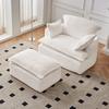 Soft single sofa with backrest and armrests, made of flannel and 30D high-resilience foam