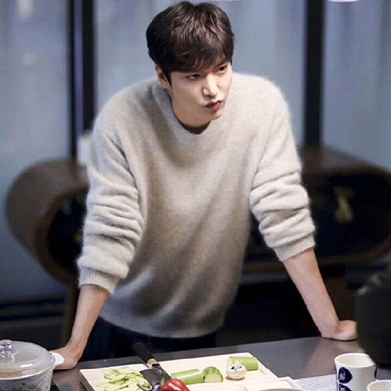 

Зимний утолщенный свитер, мужской пуловер с круглым вырезом, мужской повседневный деловой свитер большого размера M