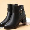 Damenschuhe Baumwollschuhe Winter neu weiches Leder Samt warm rutschfest verschleißfest Stiefeletten mittelalt Baumwollstiefel