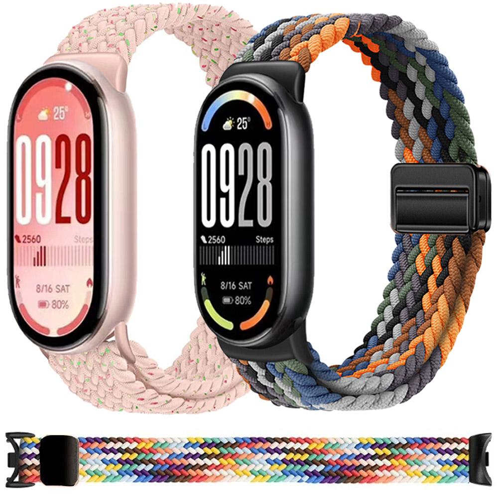 Nylon Loop Band for Xiaomi Mi Band 10 Strap Braided Bracelet Breathable Wristband for XiaoMi Band 8 9 10 NFC Magnetic clasp Belt