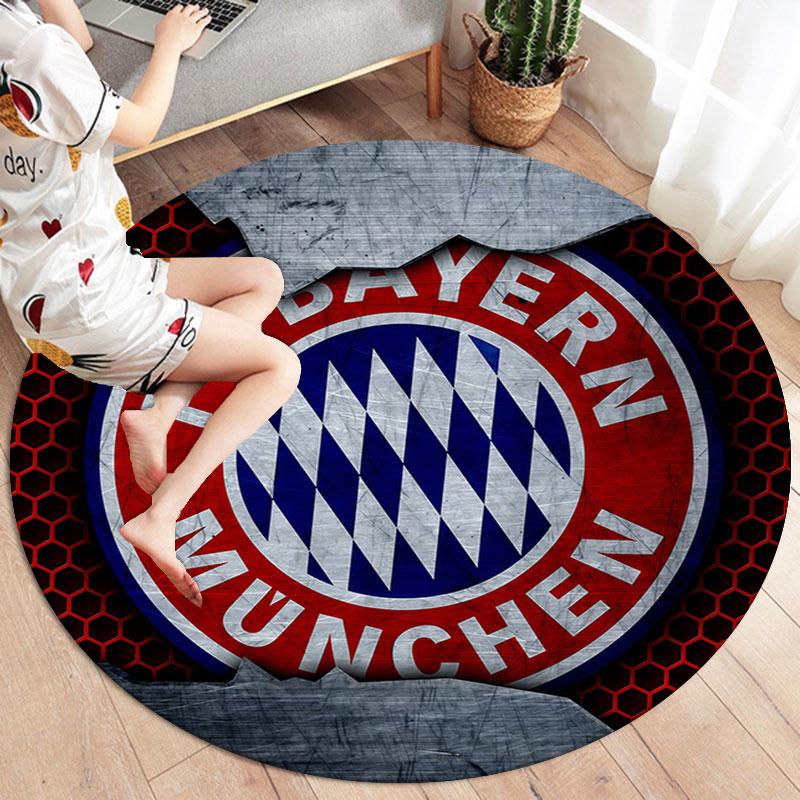 FC Bayern Munchen Round Area Rug,Carpet Rug for Living Room Bedroom Sofa Playroom Decor,Non-slip Floor Mat
