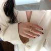 Fashion Ladies Finger Ring Chain Shape Accessory Everyday Wear Adjustable Gift