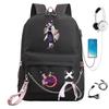 Anime Cosplay School Backpack With Chain Strap Teens - Lightweight Waterproof Canvas Rucksack High Students