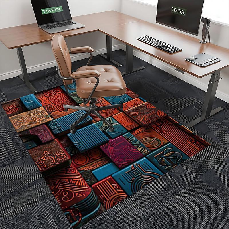 1pc Office Chair Mat with Unique Aztec-Inspired Patterns - Perfect for Festive Gifts and Seasonal Decorations, Suitable for Home Office, Living Room,